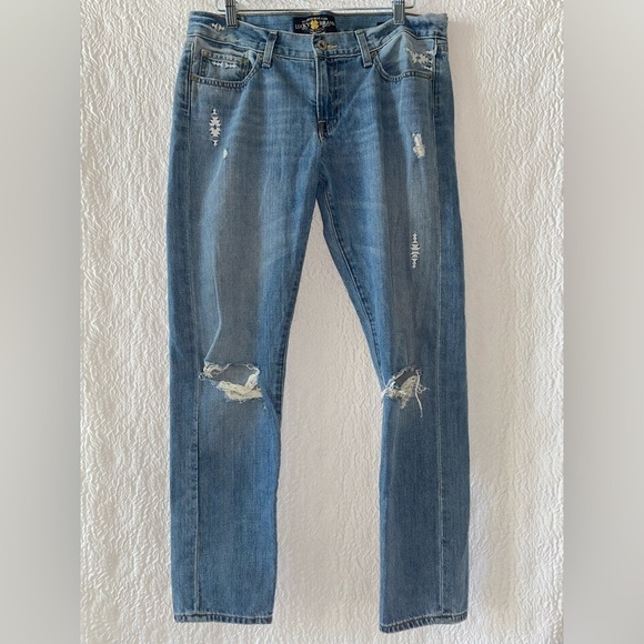 Lucky Brand Sienna Slim Boyfriend Distressed Jean - Picture 6 of 16